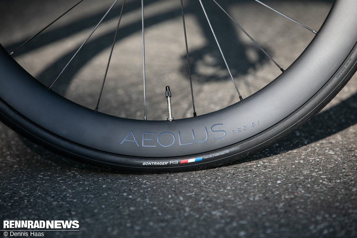 Die Bontrager Aeolus Pro Laufräder kommen mit 51 mm Felgenhöhe