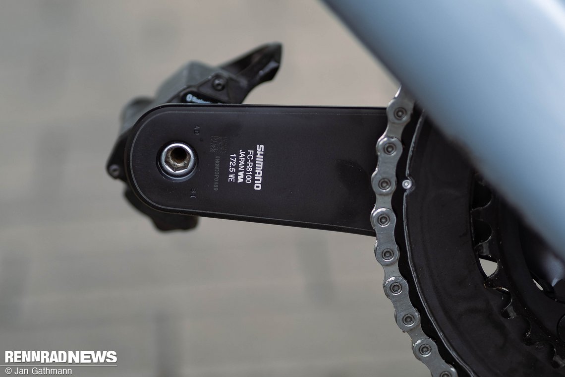 Die Kurbellänge am L Testrad ist konservativ gewählt.
