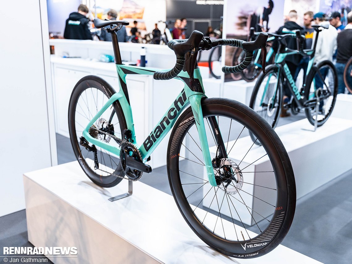 Bei Bianchi war das Oltre RC Aero-Rennrad ausgestellt.