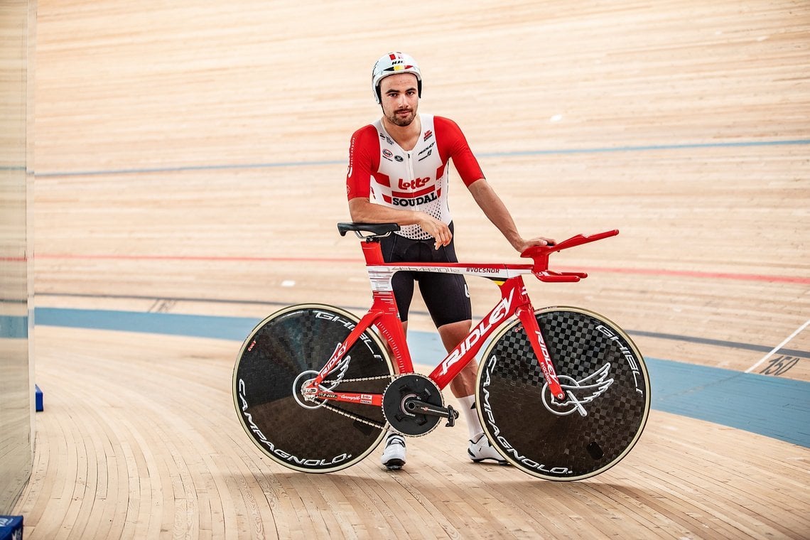 Victor Campenaerts mit dem Ridley Arena TT a.k.a "Flying Moustache"