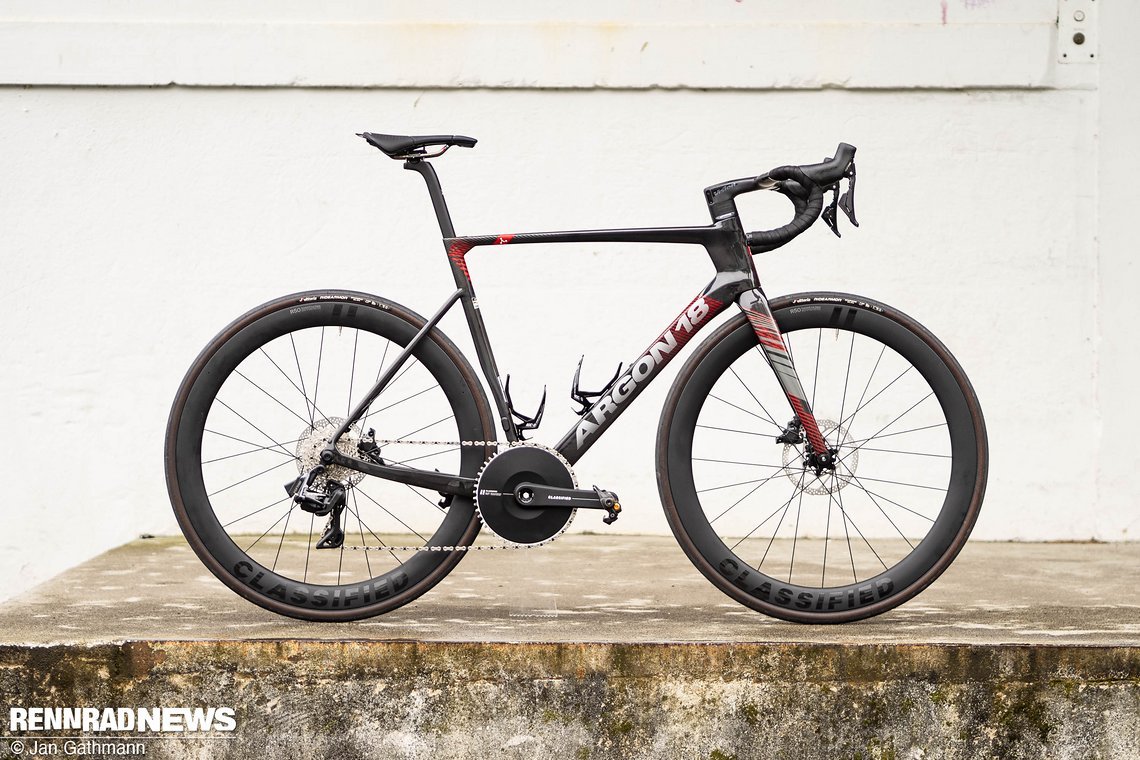 Das Argon18 Sum Pro Testrad mit TRP Vistar Powershift und virtuellem 52-36 Kettenblatt.