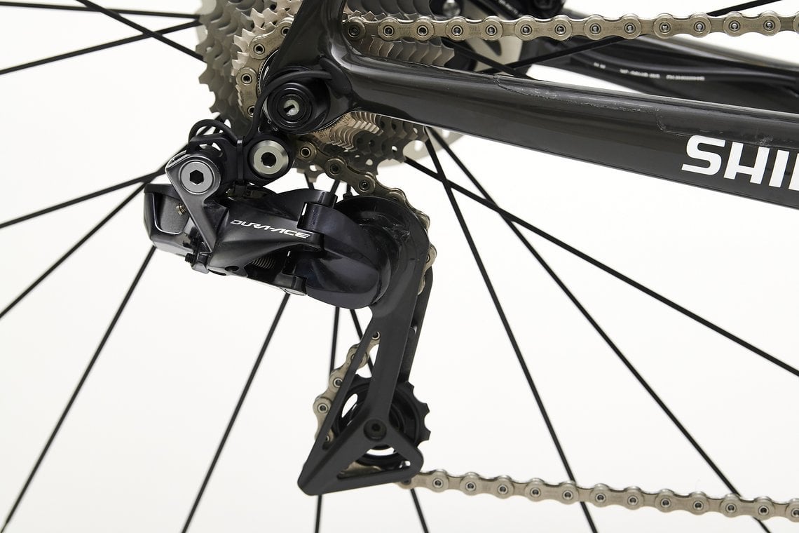 Geschaltet wird mit der elektronischen Shimano Dura Ace Di2