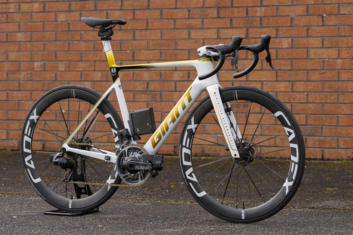 Das Giant Propel Testbike ist vollgestopft mit Sensoren und Elektronik.