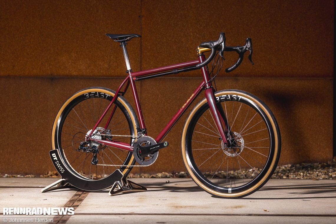 Das Cicli Bonanno Italodisco Plus ist mit einer Campagnolo Chorus Gruppe aufgebaut