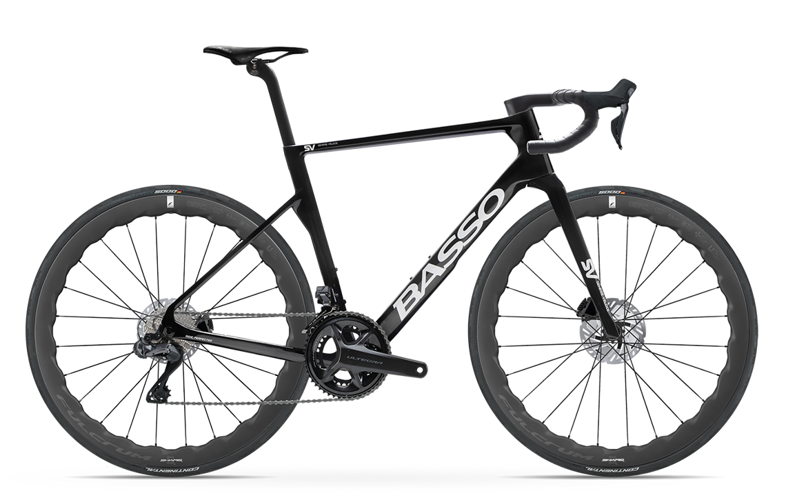 Auch mit Shimano Ultegra Di2 gibt es das Basso SV, hier mit Fulcrum Sharq Laufradsatz