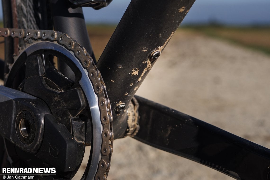 Unter dem Unterrohr ist der einzige zusätzliche Bikepacking Mount zu finden.