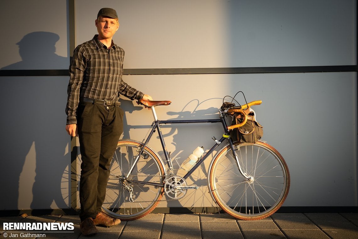 Gerald Minichhofer reiste mit einem Alex Singer Randonneur aus den 70ern zur letzten Eurobike an den Bodensee.