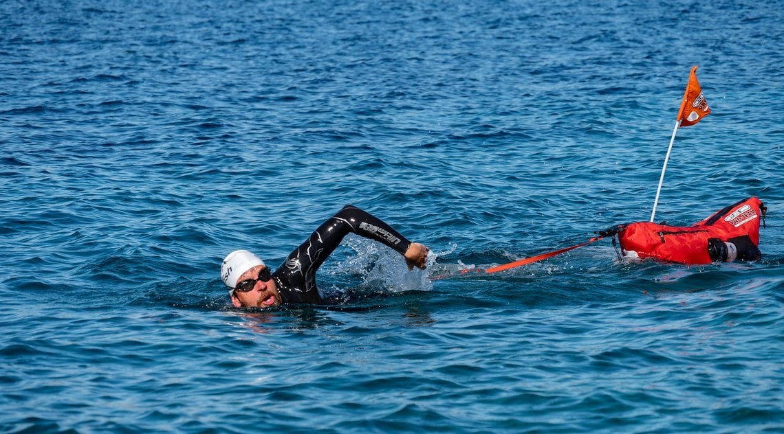 Während der 54 Tage Schwimmen konnte Jonas seine Geschwindigkeit um 25 % steigern.