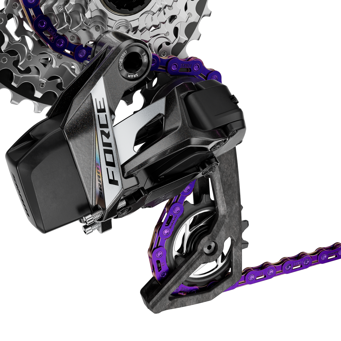 Auffälliger Farb-Akzent mit der Purple-Kette.
