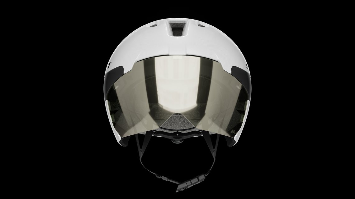 Scott präsentiert den neuen Split Mips Aero-Helm mit magnetischen Visier mit integrierter Amplifier Lens Technology.
