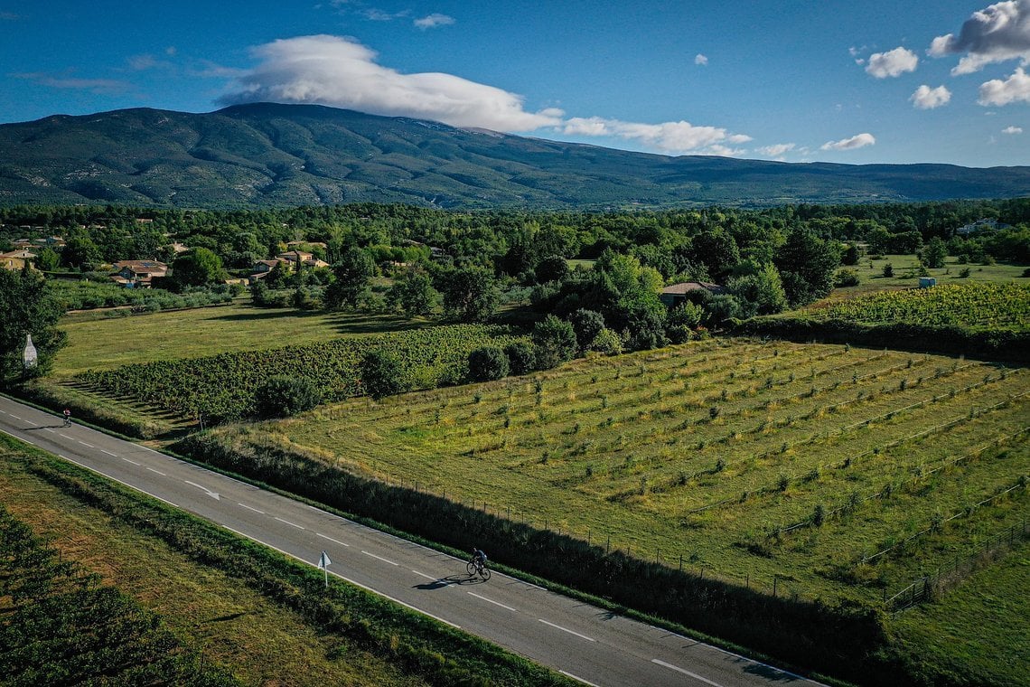 Der TLR-Reifen wurde auf Strecken zu Fuße des Mont Ventoux gefahren.