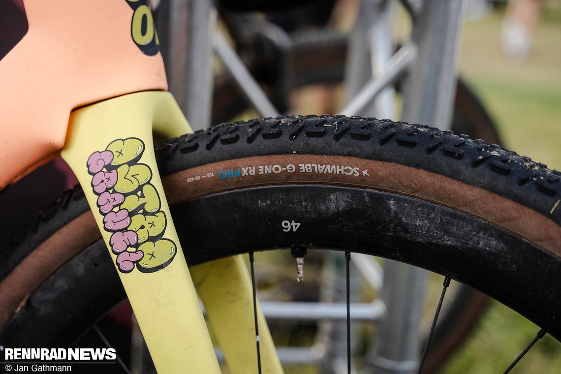 Der Schwalbe G-One RX Pro in 50 mm oder 45 mm war eine häufige Wahl für die Traka.
