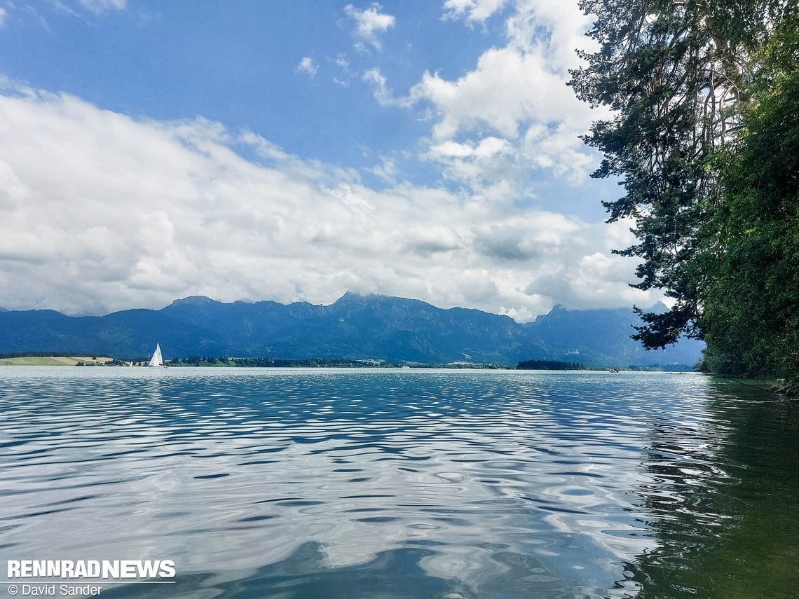 Im Forggensee gehe ich baden und verbringe den Nachmittag.