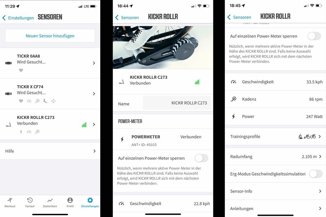 Wie bei Wahoo üblich, erfolgt die Einrichtung über die zugehörige Smartphone App