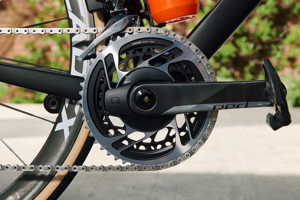 In die SRAM Red Kurbeln ist ein Quarq Powermeter integriert