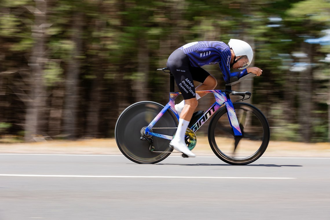 Luke Plapp hat kurz vor der offiziellen Präsentation mit der TT-Version des neuen Giant Trinity Advanced SL den australischen Meistertitel im Einzel-Zeitfahren geholt.