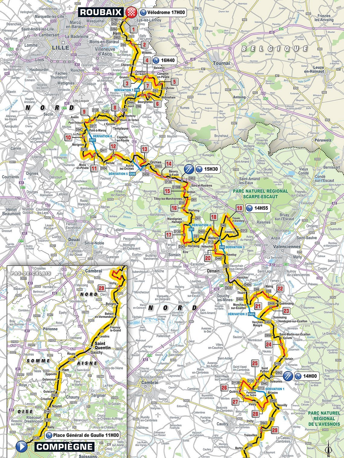 Die Strecke von Paris-Roubaix 2019