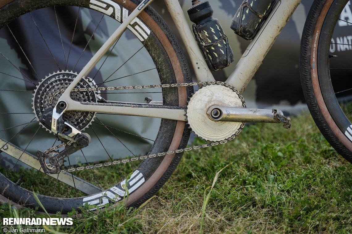 Antriebsstrang mit SRAM Red XPLR und Cane Creek eeWings Titankurbel.