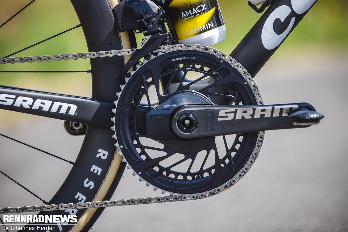 …im 2x12 Set-up mit 54-41 Kettenblatt-Kombi und Powermeter.