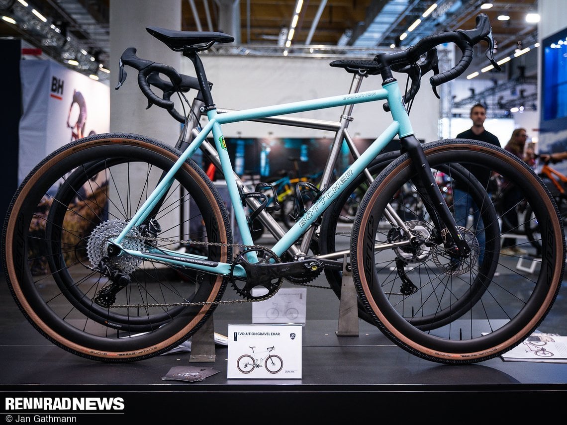 Für Stahl-Fans hatte Böttcher das Evolution Gravel Bike in der Ausstellung