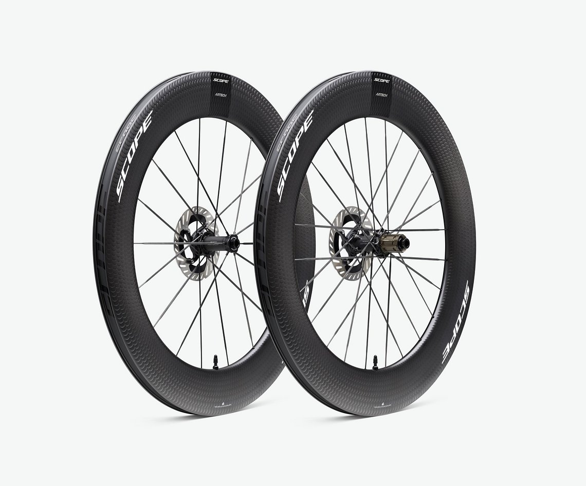 1.464 g für den leichtesten Aero-Laufradsatz von Scope.
