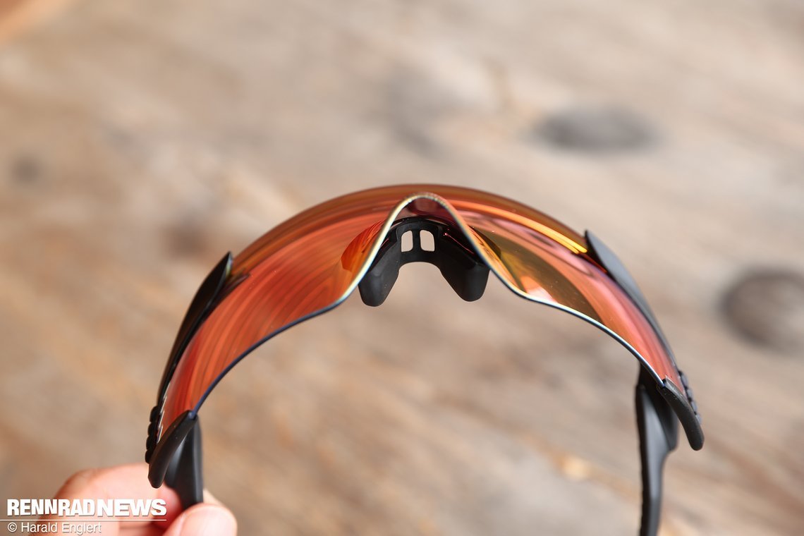 Auch im Bereich der Nase folgt die Scheibe der Kontur des Gesichtes