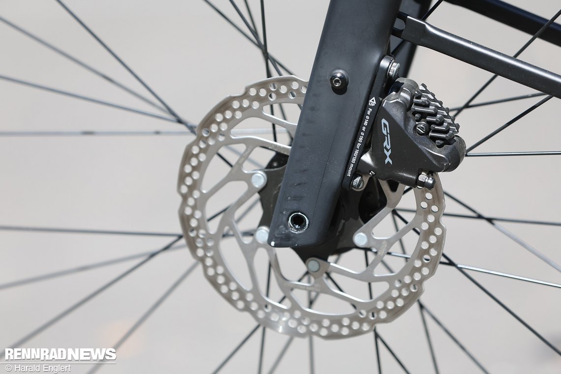 Die Shimano GRX-Bremsen erwiesen sich auch mit Gepäck als gut dimensioniert