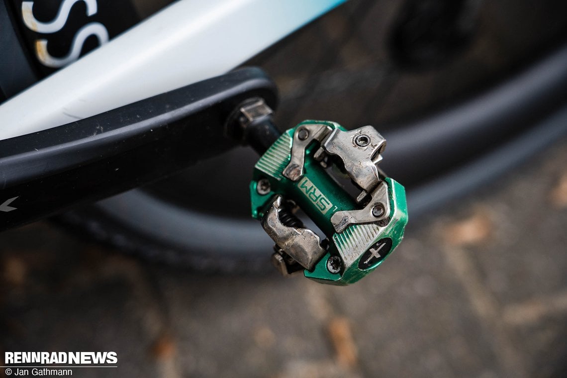 Einer der ganze wenigen Pros mit SPD-Pedalen.