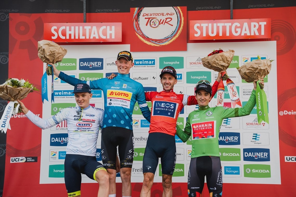 Das Podium nach der spannenden Deutschland Tour 2022