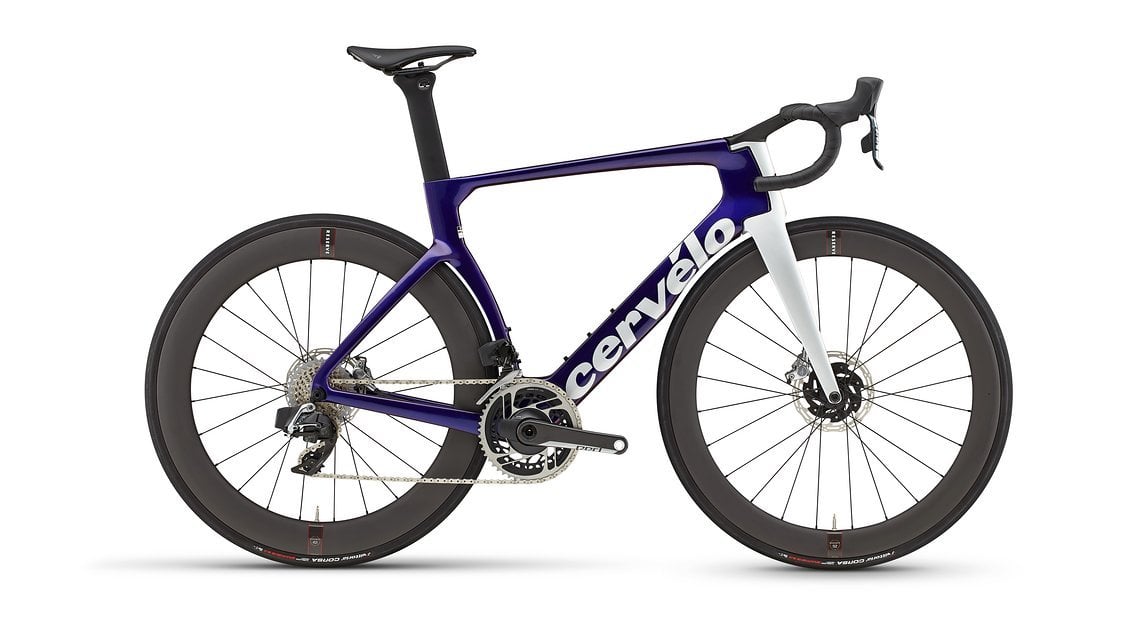 S5 mit SRAM Red eTap AXS in der Farbe Sapphire and Ice