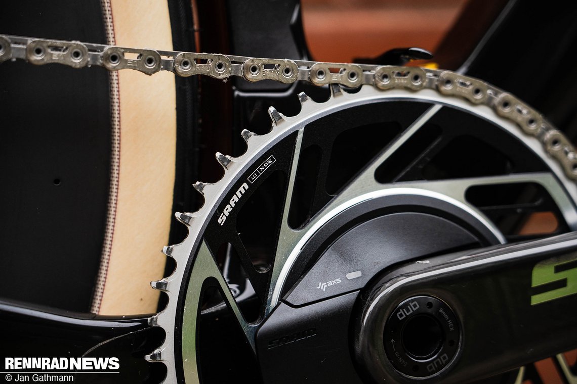 Mit 46er Kettenblatt vorne hat Marianne eine 1:1 Übersetzung parat.