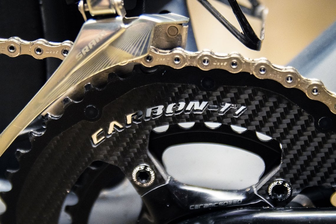 Kettenblatt von CarbonTi und CeramicSpeed Innenlager