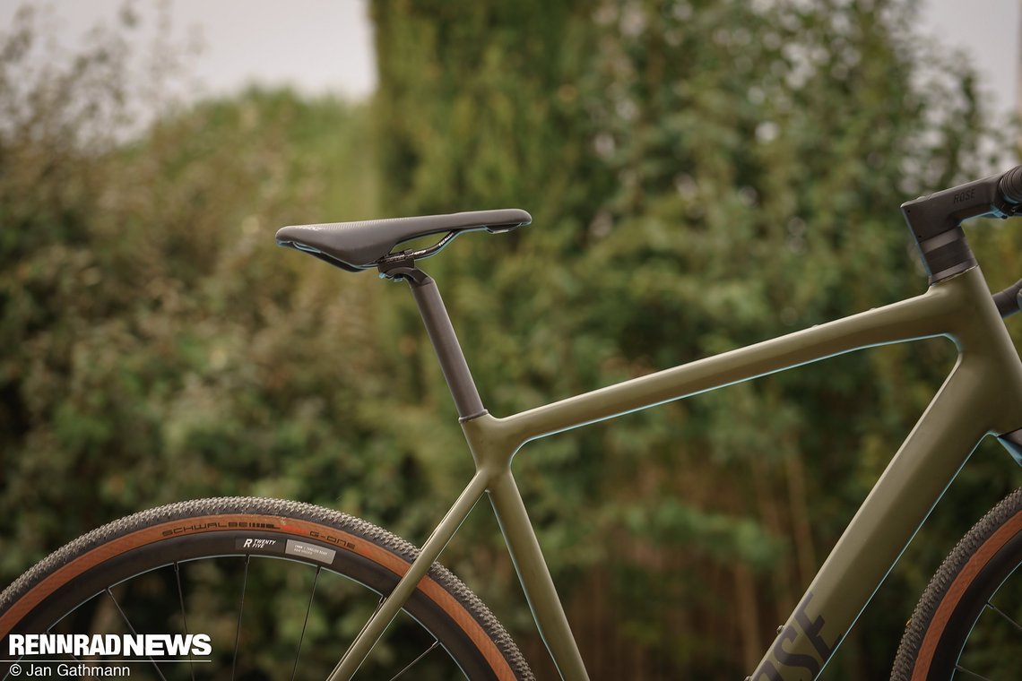 So punktete das Rose Backroad AL mit hervorragendem Komfort am Sattel dank flexender Carbon-Sattelstütze.