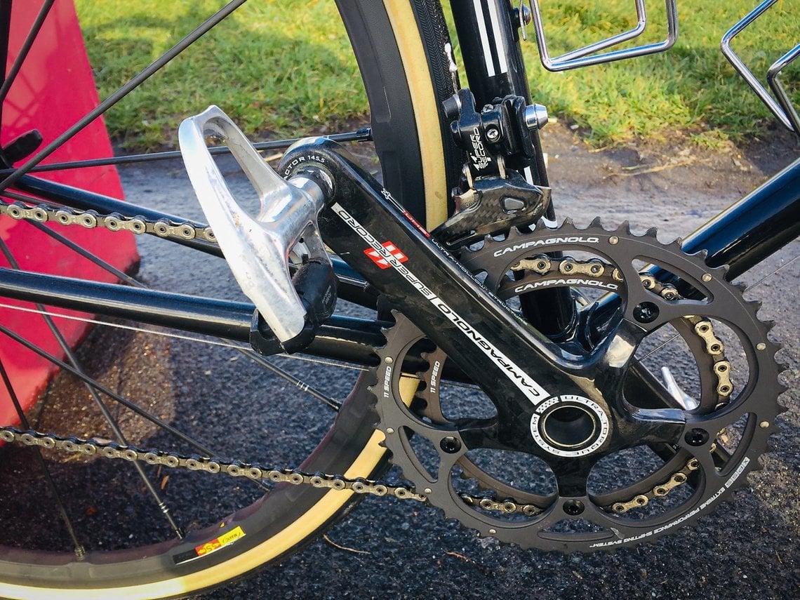 Auch die Campagnolo Super Record Gruppe...