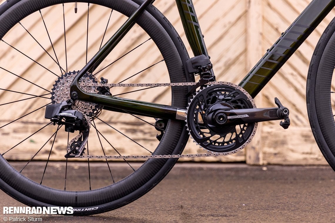 Der SRAM Force AXS Antrieb überzeugt mit Funktion auf hohem Level.