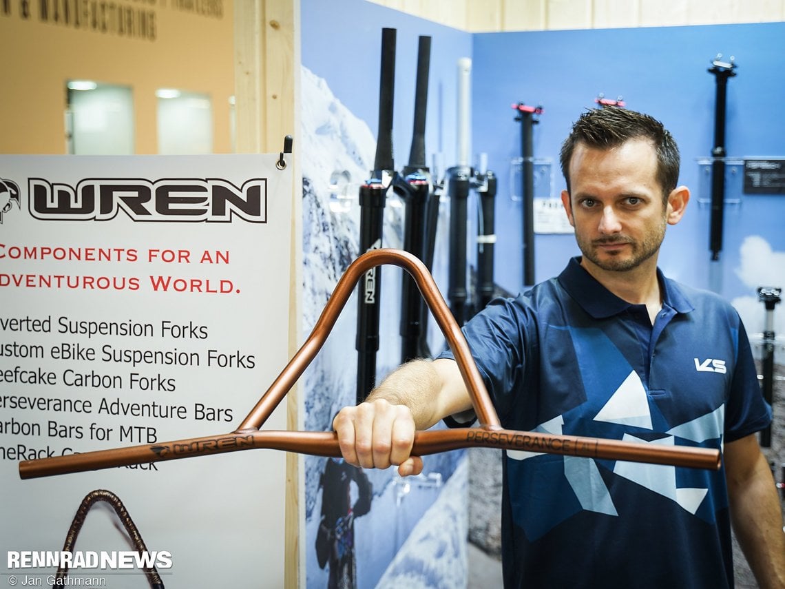 Ebenfalls bei KS war ein neuer Bikepacking Lenker von Wren Sports zu sehen