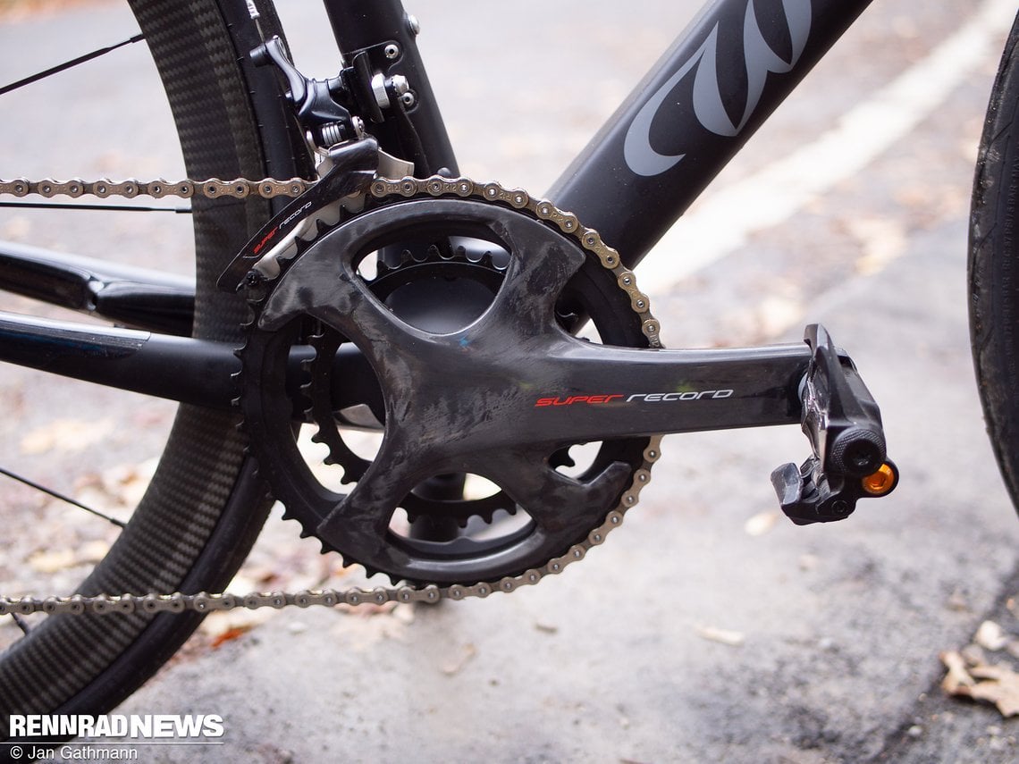 Carbon durch und durch ist das Markenzeichen der Campagnolo Super Record.