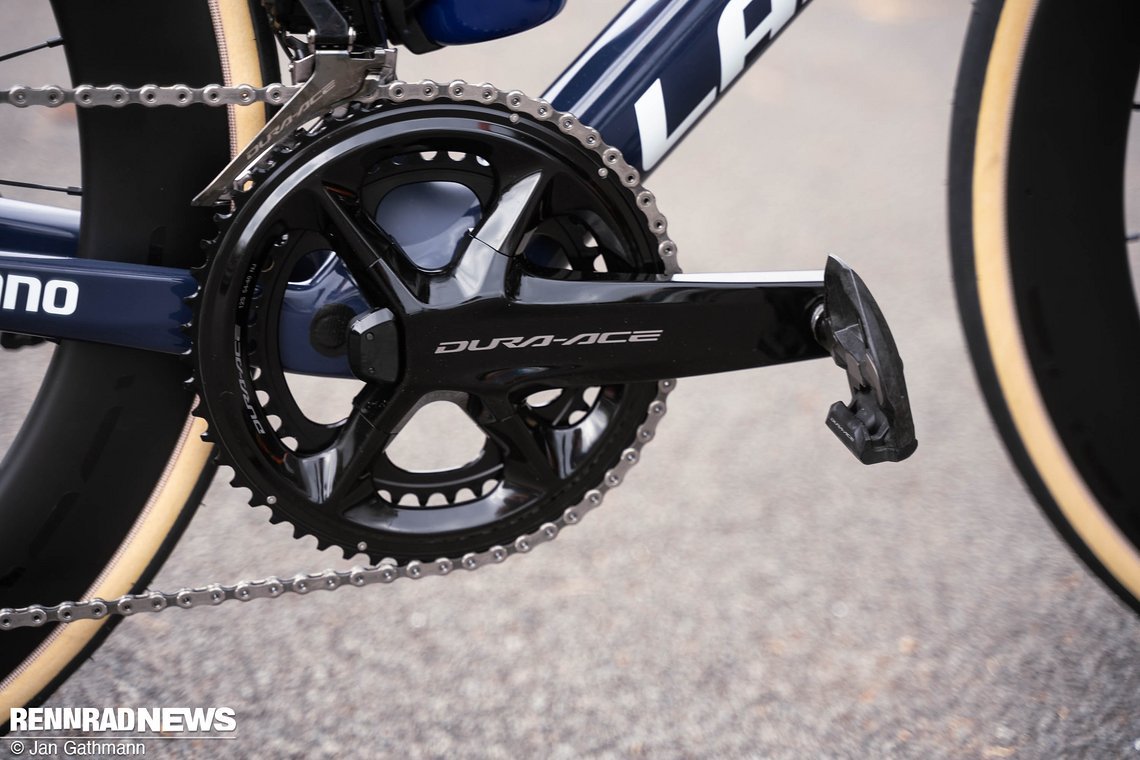 Bei der Shimano Dura Ace Kurbel setzt Bittner auf eine klassische Länge von 172,5 mm.