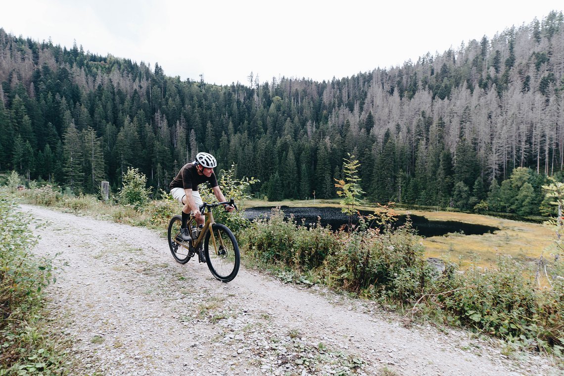 Im gelassenen Touristikmodus vergisst man schnell, dass man auf einem gefederen Gravel Bike sitzt