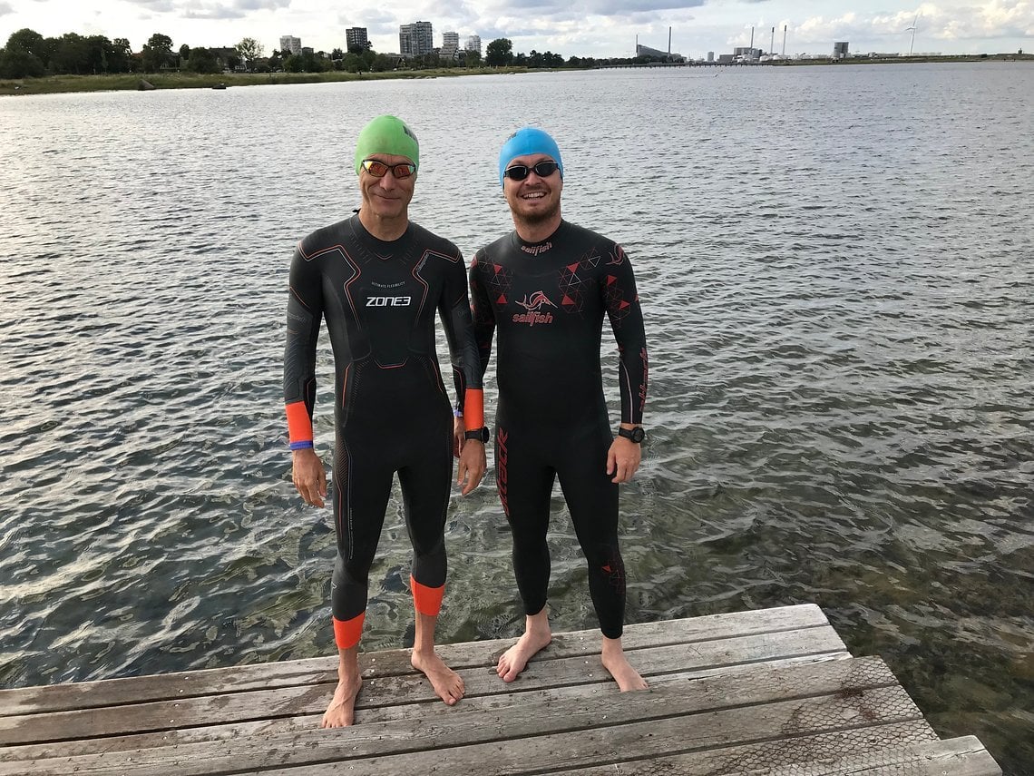 Vor dem Einschwimmen war die Laune noch prächtig