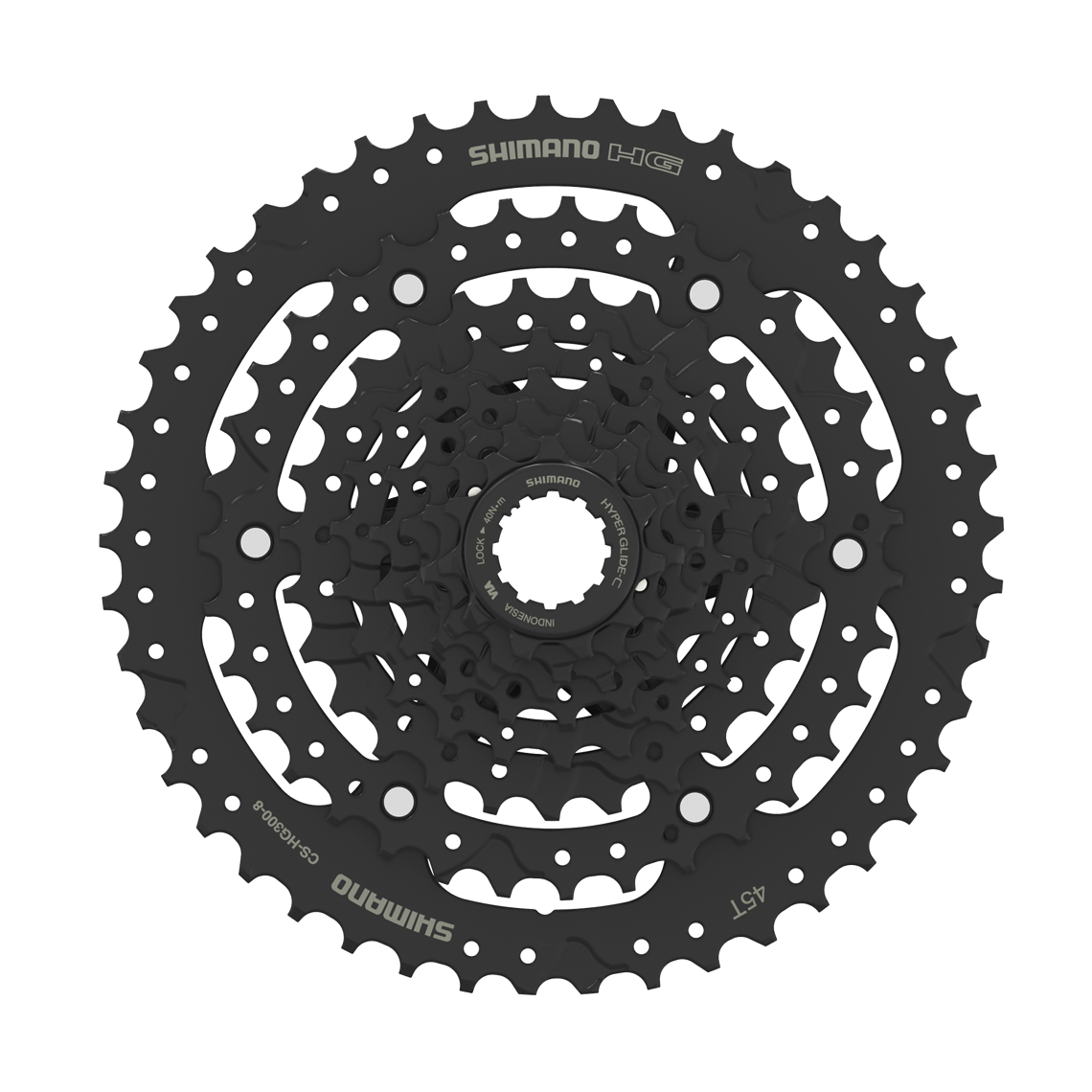 Mit der CS HG300 wird eine 8-fach Kassette vorgestellt, die 11-45Z fasst.