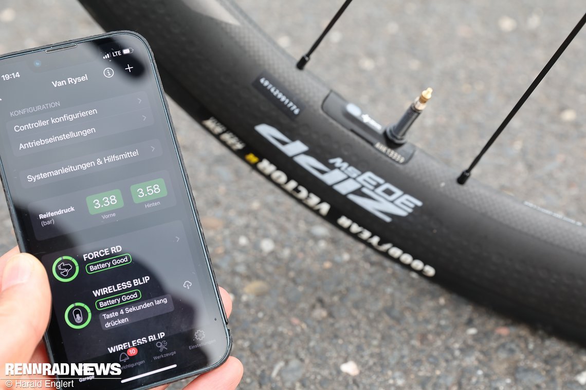 Mit der SRAM AXS App hat man schnell und einfach Zugriff auf die AXS-Sensoren