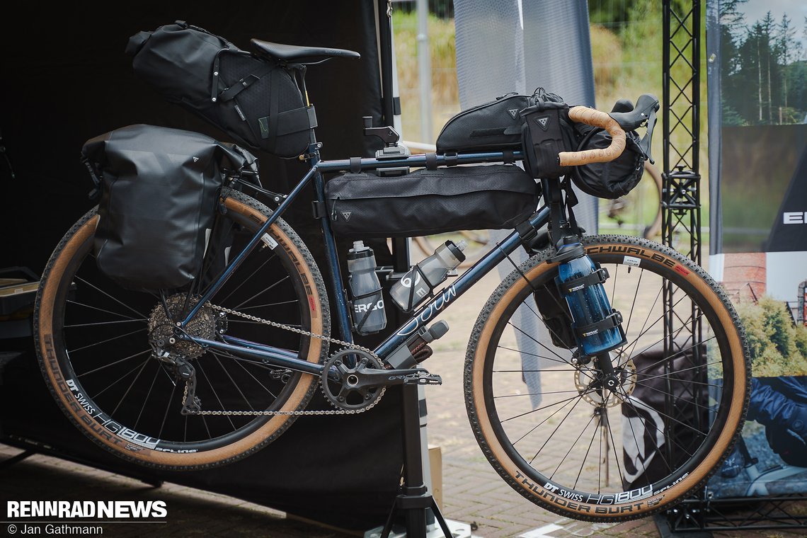 Das Gravel Bike von Sour aus Dresden diente nicht nur als Show Bike für die Topeak Taschen