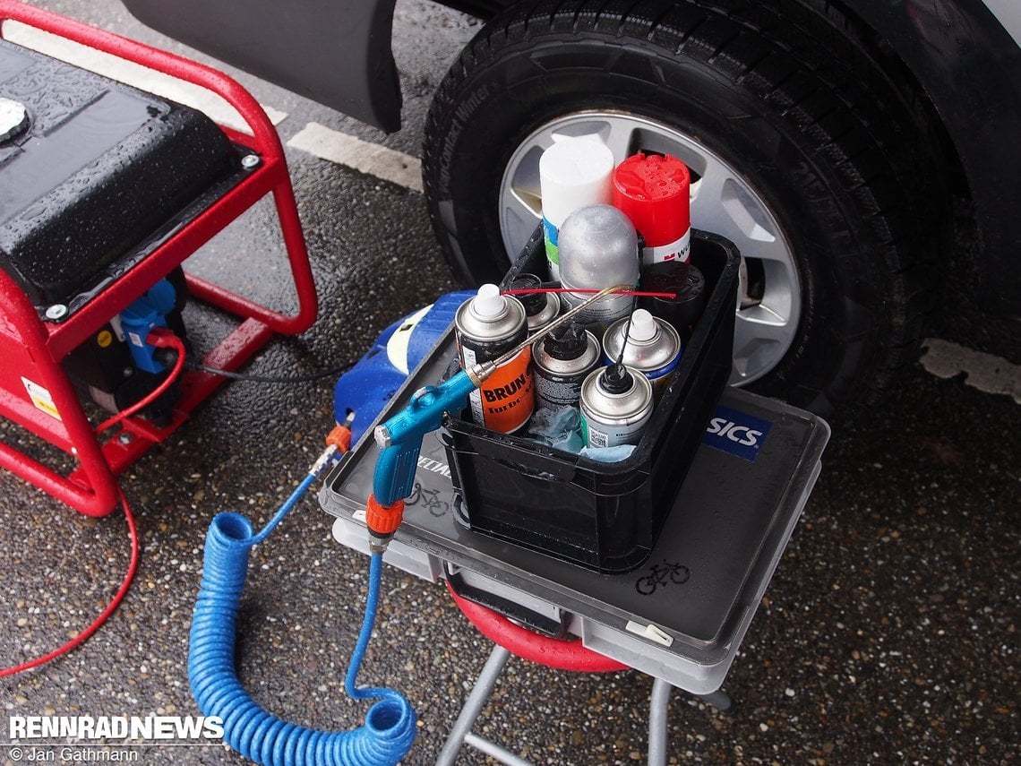 ...und Generator sowie Druckluft