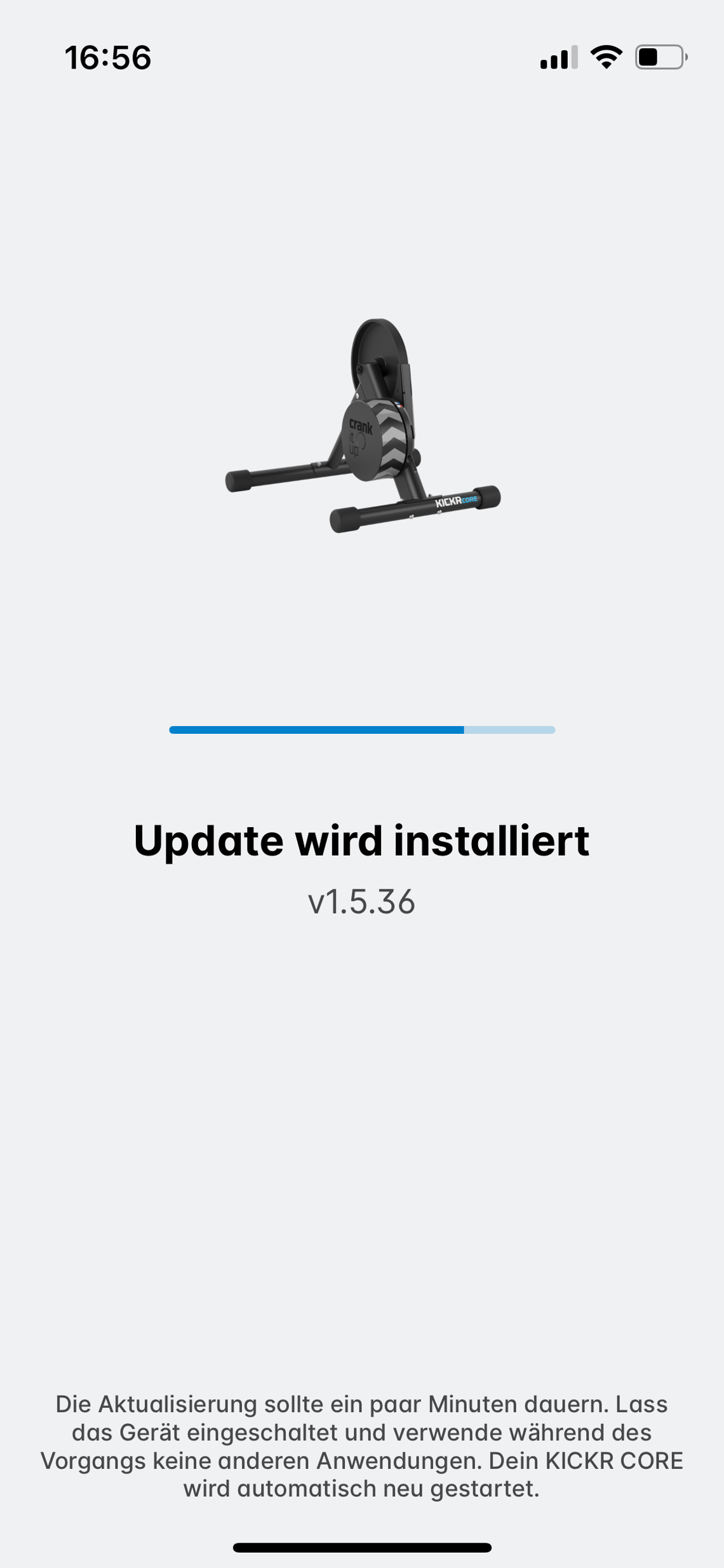 Die Software des Wahoo Kickr wird über die Wahoo App aktualisiert.
