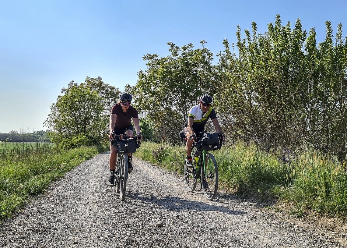 Das Radwegnetz in Italien ist sehr vielfältig. Von Kies über Asphalt ist alles zu finden.