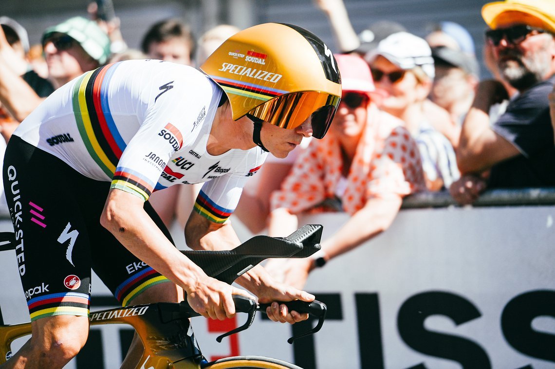 Hier war auch für Remco Evenepoel die Welt noch in Ordnung.
