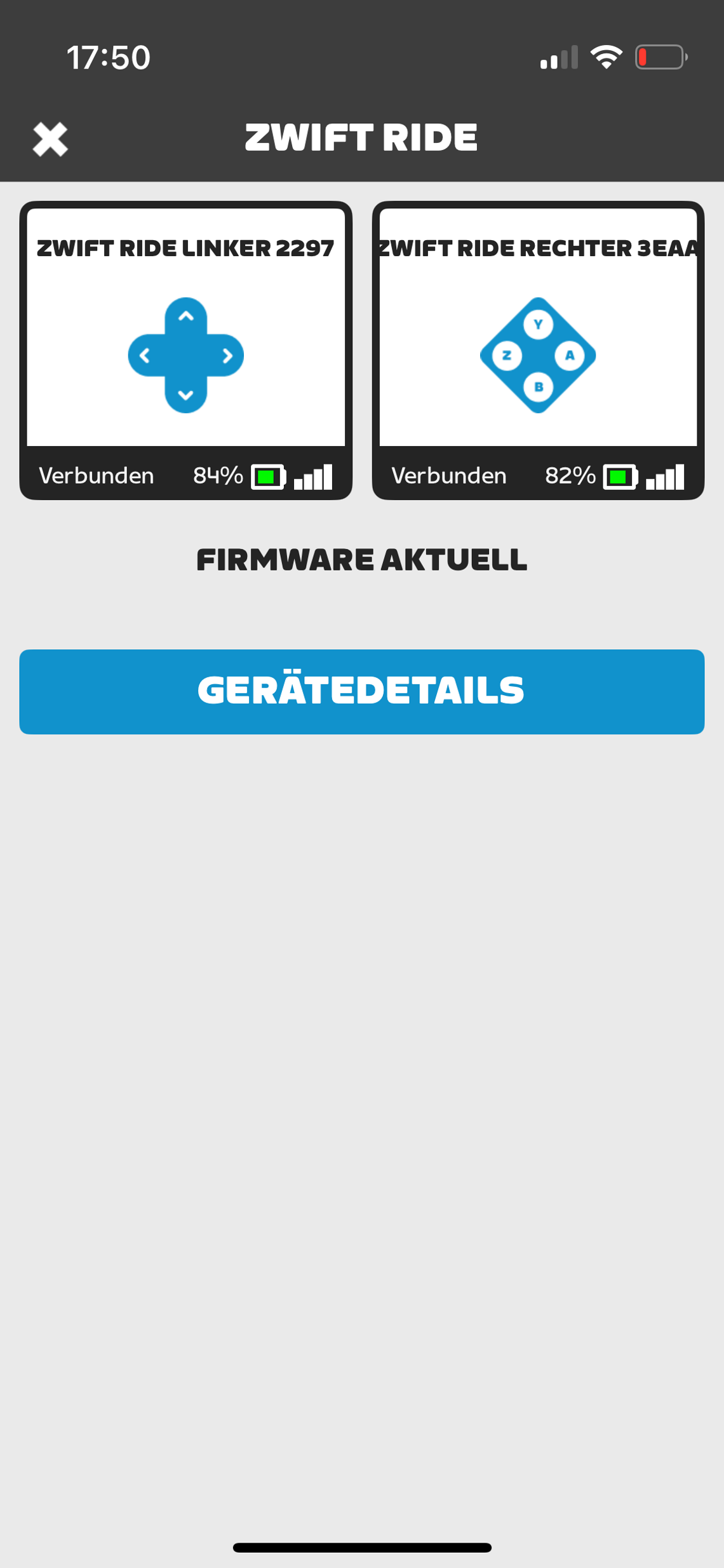 Updates für den Zwift Ride Smartframe sind über die Zwift Companion App möglich.