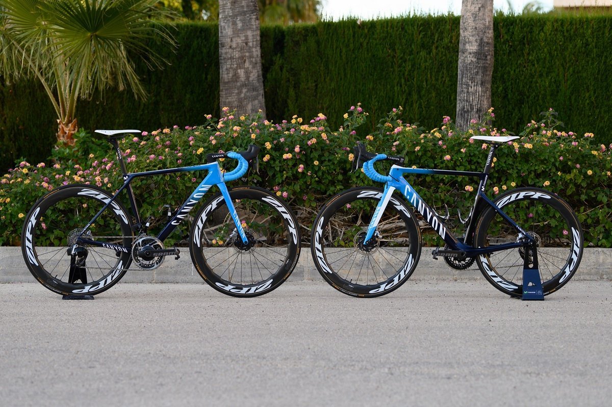 Movistar fährt 2020 auf Canyon Aeroad und Ultimate CF SLX mit SRAM Red eTap AXS-Gruppen und Zipp-Laufrädern Movistar fährt 2020 auf Canyon Aeroad und Ultimate CF SLX mit SRAM Red eTap AXS-Gruppen und Zipp-Laufrädern