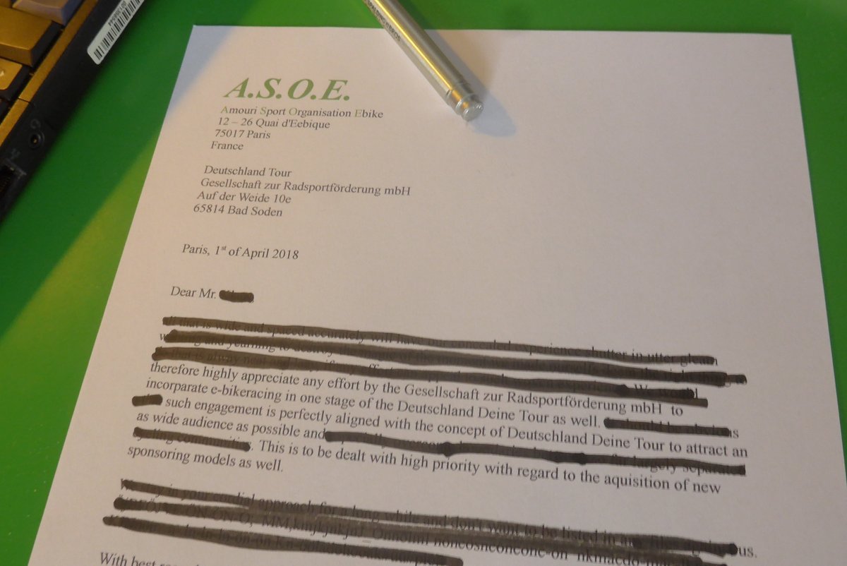 Geleaktes Schreiben der A.S.O.E. an die deutsche Tochtergesellschaft Geleaktes Schreiben der A.S.O.E. an die deutsche Tochtergesellschaft